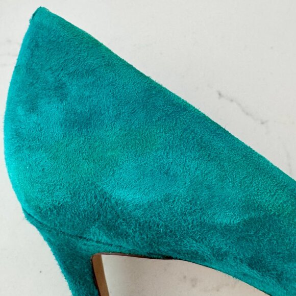 J.Crew Turquoise Suede Heels – Size 7.5 - Picture 6 of 8